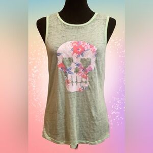 Floral Skull Graphic Tank Top